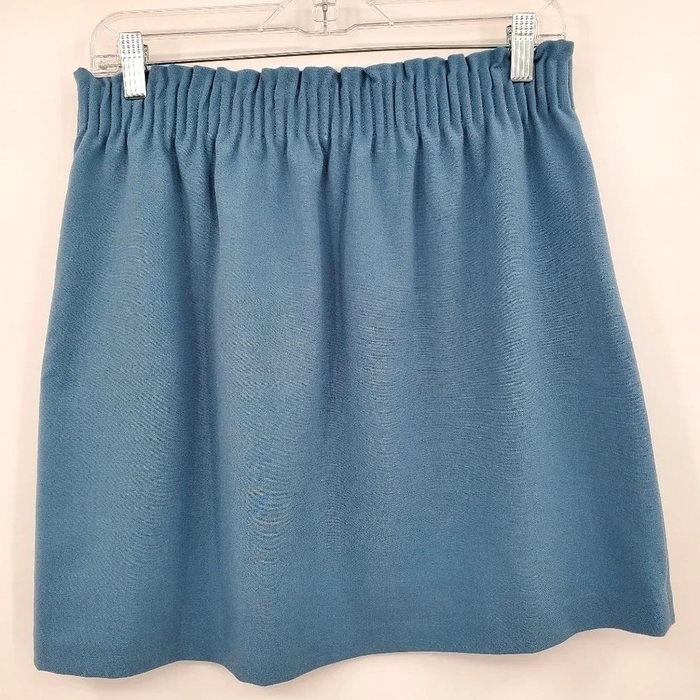 J.Crew Mercantile Solid Blue Pull on Casual Mini Skirt w/ Pockets